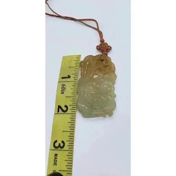 Vintage Jade Hand Carved necklace Pendant Necklace Peacock Beauty Luck Symbol - Picture 12 of 16